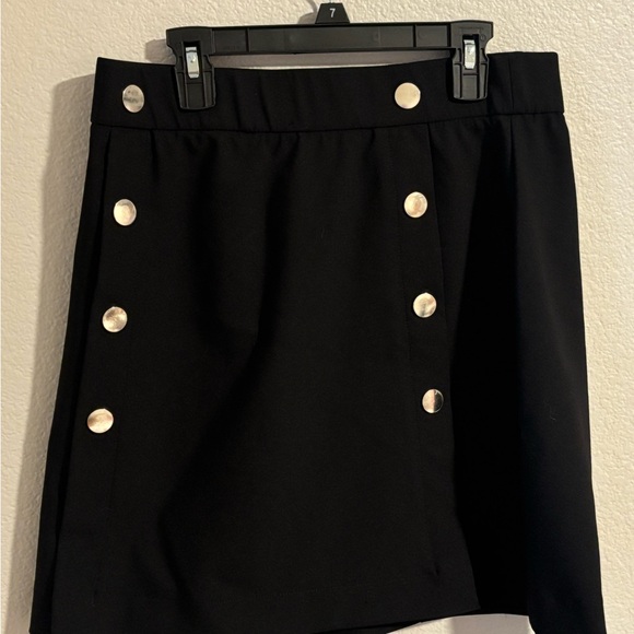 Rachel Zoe Black Asymmetrical Skirt with Silver Buttons - Picture 1 of 5